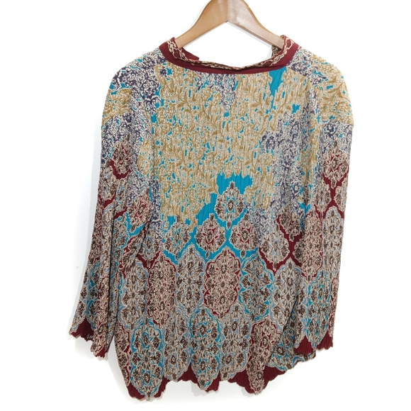 Vintage Nicola Crinkle Broomstick Top Boho Whimsigoth Paisley Oversized - Picture 3 of 11